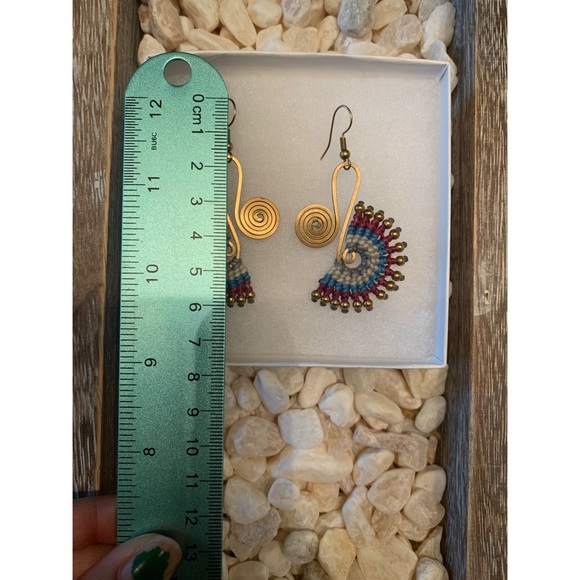 Thai Macrame Earrings - Picture 4 of 5